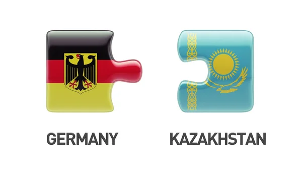 Kasachstan Deutschland Puzzle-Konzept — Stockfoto