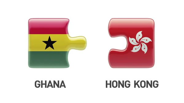 Hong Kong Ghana  Puzzle Concept — Stock Photo, Image