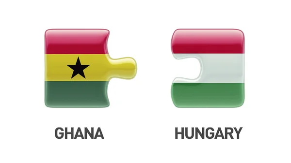 Ungern Ghana pussel koncept — Stockfoto