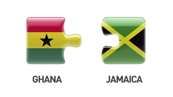 Jamaica Ghana  Puzzle Concept — Stock Photo, Image