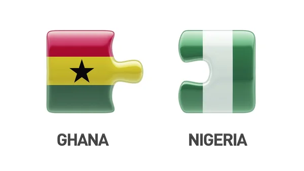 Nigeria Ghana  Puzzle Concept — Stock Photo, Image