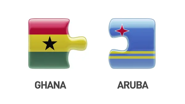 Aruba Ghana logiczne pojęcia — Zdjęcie stockowe