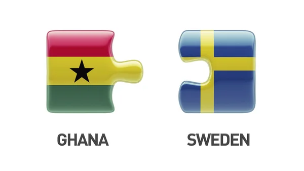 Suecia Ghana Puzzle Concept —  Fotos de Stock