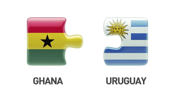Uruguay Ghana Puzzle Concepto — Foto de Stock