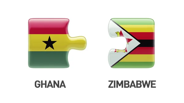 Zimbabwe Ghana  Puzzle Concept — Stock Photo, Image