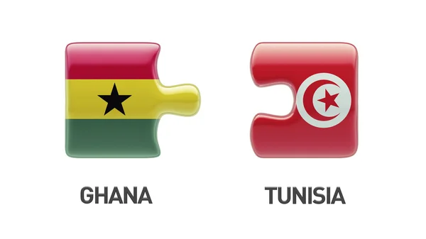 Concetto di Puzzle del Ghana Tunisia — Foto Stock