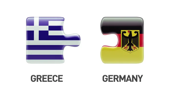 ギリシャ ドイツ パズル コンセプト — ストック写真