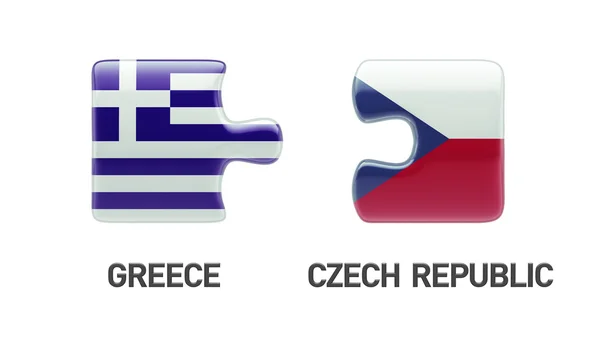 Česká republika Řecko logická koncepce — Stock fotografie