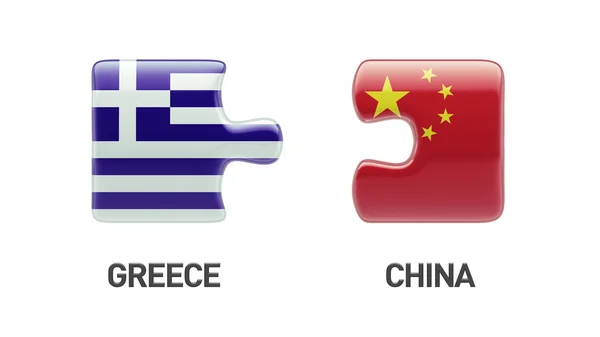 China Grecia Puzzle Concepto — Foto de Stock