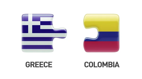 Colombia Griekenland puzzel Concept — Stockfoto