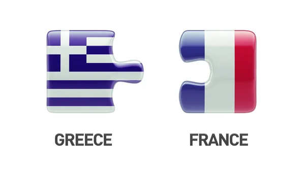 Francia Grecia Puzzle Concepto — Foto de Stock