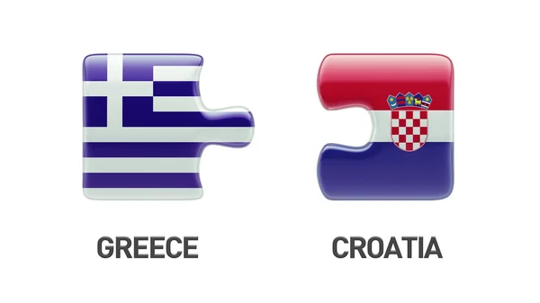 Kroatië Griekenland puzzel Concept — Stockfoto