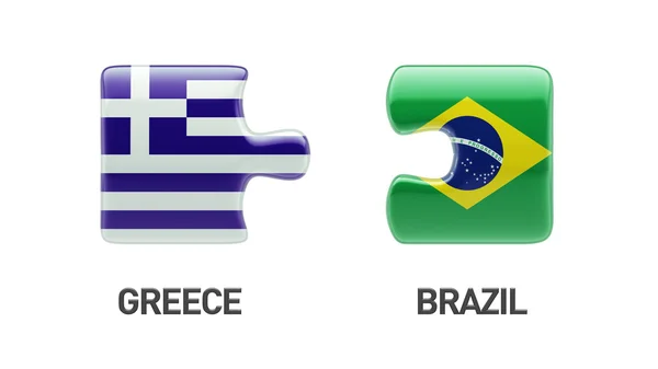 Brazilië Griekenland puzzel Concept — Stockfoto