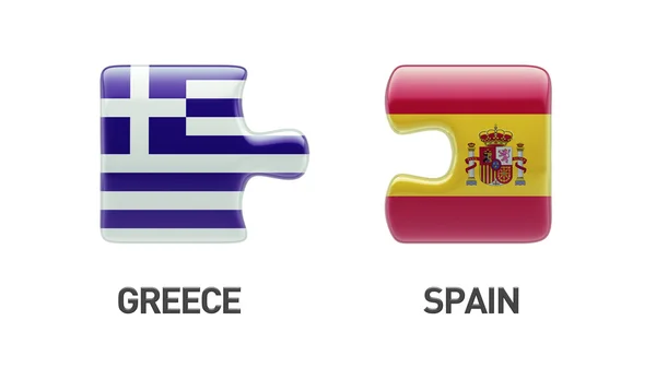 Spanje Griekenland puzzel Concept — Stockfoto