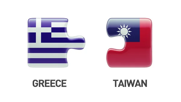 Taiwan Greece  Puzzle Concept — Stock Photo, Image
