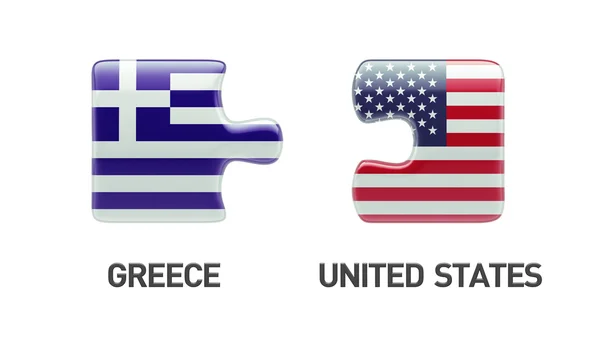 Verenigde Staten Griekenland puzzel Concept — Stockfoto