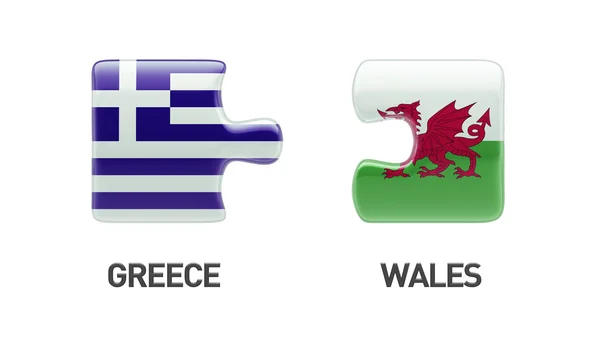 Wales Griekenland puzzel Concept — Stockfoto