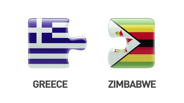 Simbabwe Griechenland Puzzle-Konzept — Stockfoto