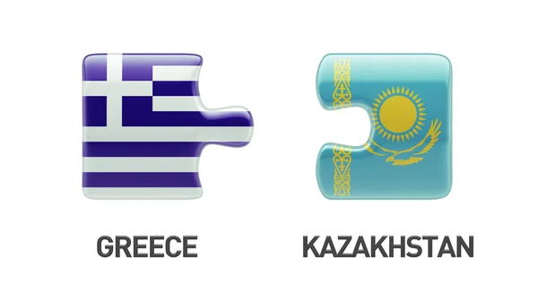Kazajstán Grecia Puzzle Concepto — Foto de Stock