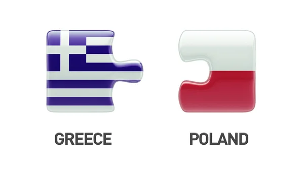 ポーランド ギリシャ パズル コンセプト — ストック写真