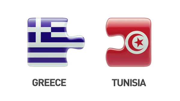 Tunesië Griekenland puzzel Concept — Stockfoto