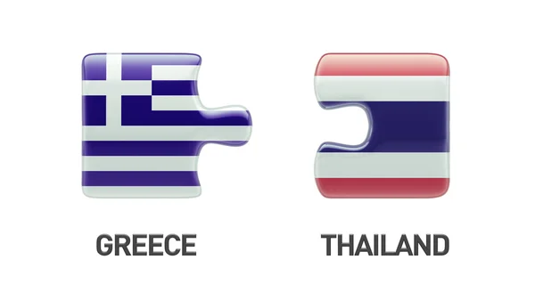 Tailandia Grecia Puzzle Concepto — Foto de Stock