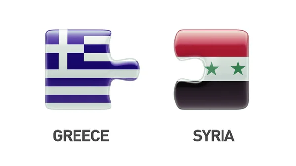 Syrië Griekenland puzzel Concept — Stockfoto