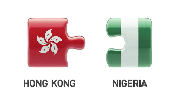 Nigeria Hong Kong Puzzle Concept — Photo