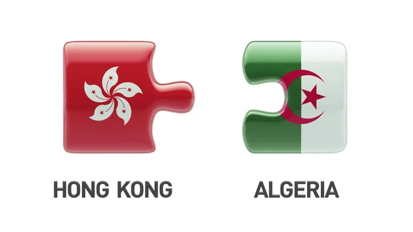 Algerije Hong Kong puzzel Concept — Stockfoto