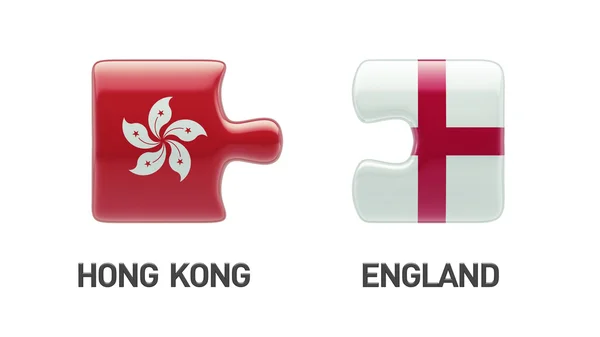 England Hong Kong  Puzzle Concept — Stock Photo, Image