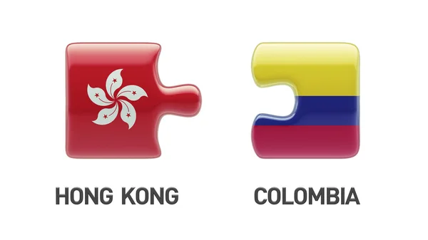 Colombia Hong Kong puzzel Concept — Stockfoto