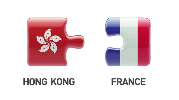 Frankrijk Hong Kong puzzel Concept — Stockfoto