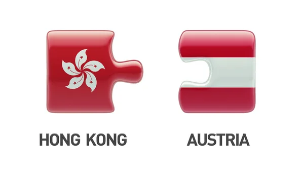 Oostenrijk Hong Kong puzzel Concept — Stockfoto