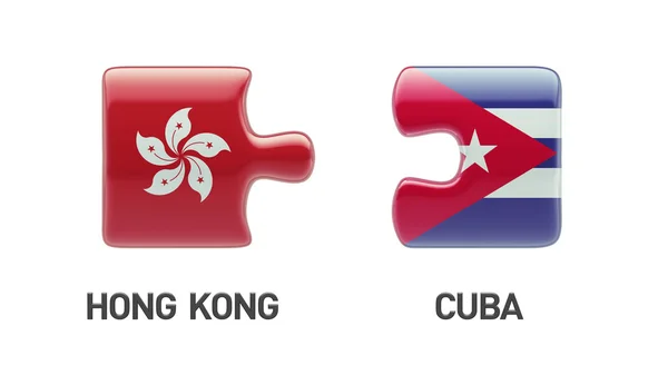 Cuba Hong Kong puzzel Concept — Stockfoto