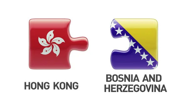 Bosnia and Herzegovina Hong Kong Puzzle Concept — Stock Photo, Image