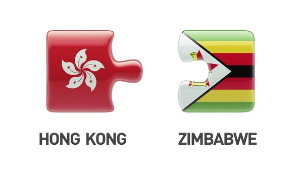 Zimbabwe Hong Kong puzzel Concept — Stockfoto