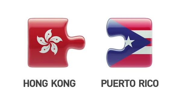 Puerto Rico Hong Kong rompecabezas concepto —  Fotos de Stock