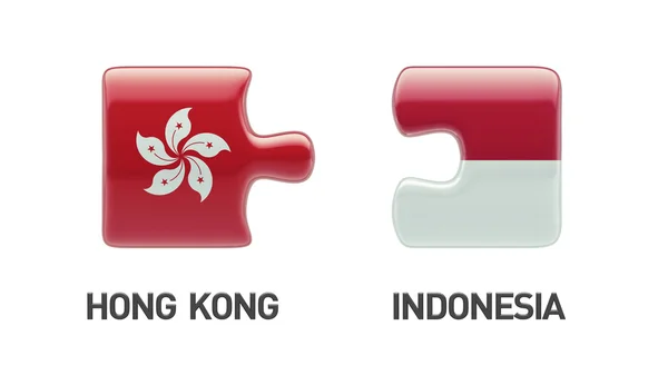 Indonésia Hong Kong Puzzle Concept — Fotografia de Stock