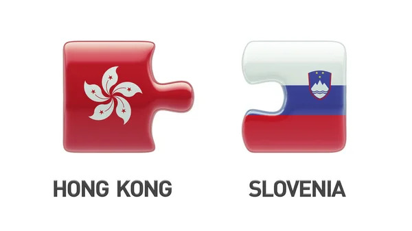 Slovenië Hong Kong puzzel Concept — Stockfoto