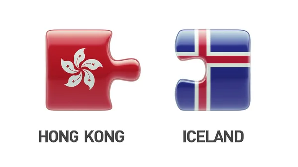 Islandia Hong Kong Puzzle Concepto —  Fotos de Stock