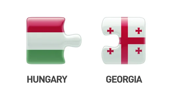 Koncepcja Georgia Puzzle Węgry — Zdjęcie stockowe