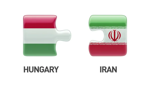 Iran Hongarije puzzel Concept — Stockfoto