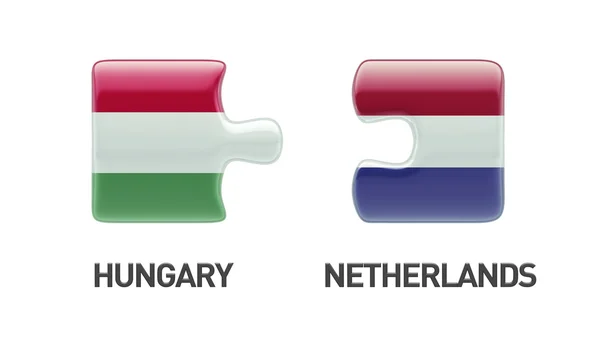 Netherlands Hungary  Puzzle Concept — Stock Photo, Image