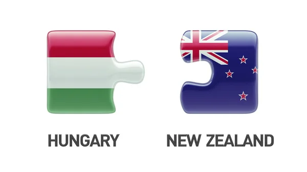 Nieuw-Zeeland Hongarije puzzel Concept — Stockfoto