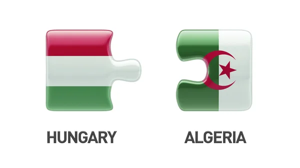 Algeria Hungary  Puzzle Concept — Stock Photo, Image