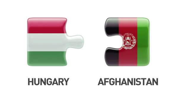 Afghanistan Hongrie Puzzle Concept — Photo