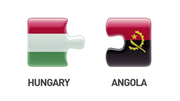 Angola Ungheria Puzzle Concept — Foto Stock