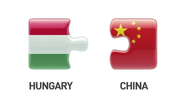 China Hungary  Puzzle Concept — Stock Photo, Image