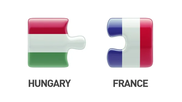Frankrijk Hongarije puzzel Concept — Stockfoto