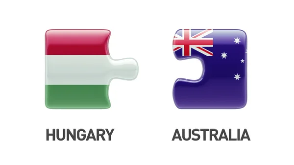 Australië Hongarije puzzel Concept — Stockfoto